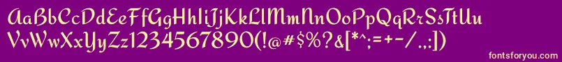 Redressed Font – Yellow Fonts on Purple Background