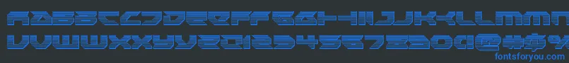 Royalsamuraichrome Font – Blue Fonts on Black Background