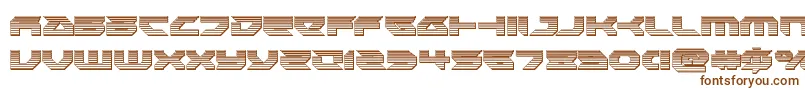 フォントRoyalsamuraichrome – 白い背景に茶色のフォント