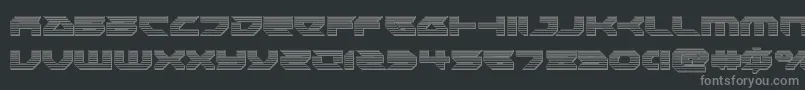 フォントRoyalsamuraichrome – 黒い背景に灰色の文字
