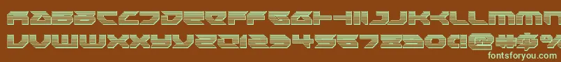 Royalsamuraichrome-Schriftart – Grüne Schriften auf braunem Hintergrund