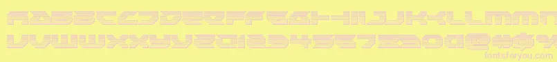 フォントRoyalsamuraichrome – ピンクのフォント、黄色の背景