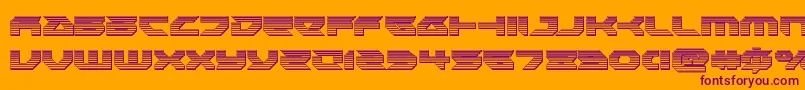 Шрифт Royalsamuraichrome – фиолетовые шрифты на оранжевом фоне