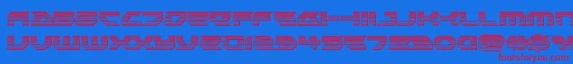 Royalsamuraichrome-fontti – punaiset fontit sinisellä taustalla