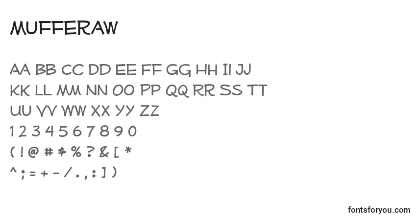 A fonte Mufferaw – alfabeto, números, caracteres especiais