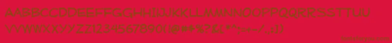 Mufferaw-Schriftart – Braune Schriften auf rotem Hintergrund
