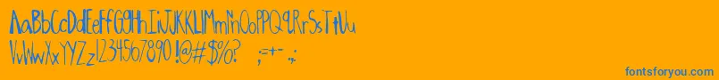 Oxalic Font – Blue Fonts on Orange Background