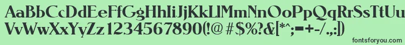 フォントNevadaDemibold – 緑の背景に黒い文字