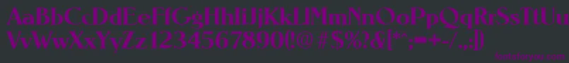 Fonte NevadaDemibold – fontes roxas em um fundo preto