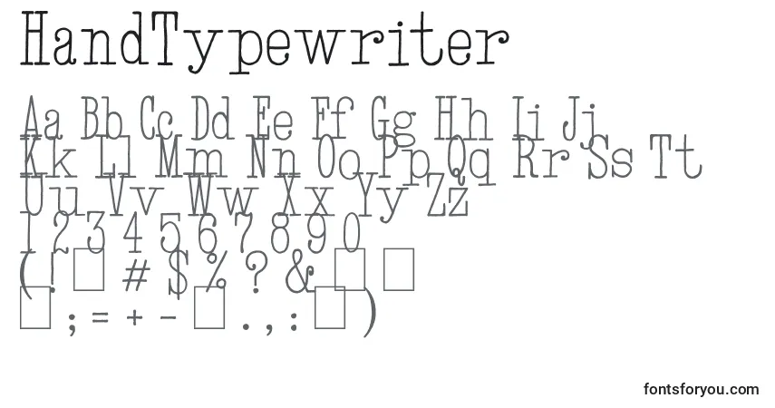 HandTypewriter-fontti – aakkoset, numerot, erikoismerkit