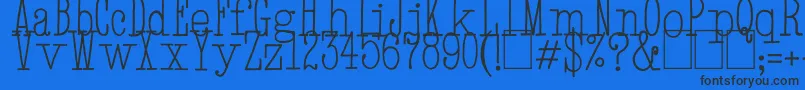 HandTypewriter-Schriftart – Schwarze Schriften auf blauem Hintergrund