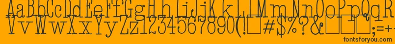Czcionka HandTypewriter – czarne czcionki na pomarańczowym tle