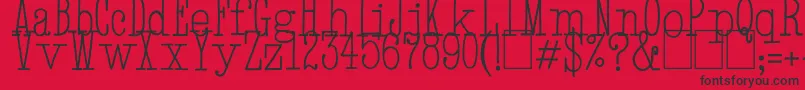 HandTypewriter-Schriftart – Schwarze Schriften auf rotem Hintergrund