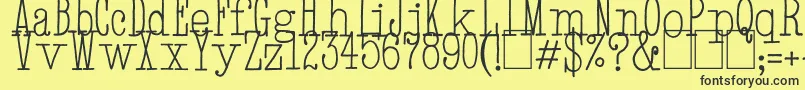 Шрифт HandTypewriter – чёрные шрифты на жёлтом фоне