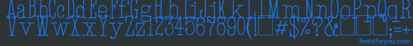 HandTypewriter-Schriftart – Blaue Schriften auf schwarzem Hintergrund