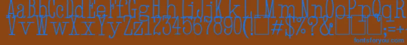 HandTypewriter-fontti – siniset fontit ruskealla taustalla