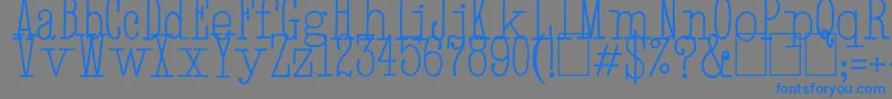 HandTypewriter-Schriftart – Blaue Schriften auf grauem Hintergrund