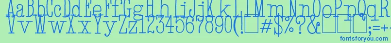 HandTypewriter-fontti – siniset fontit vihreällä taustalla