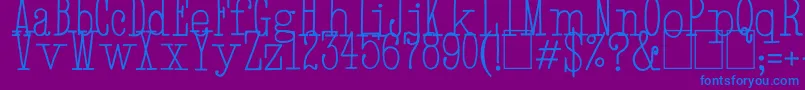 HandTypewriter-Schriftart – Blaue Schriften auf violettem Hintergrund