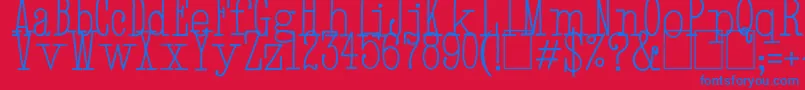 HandTypewriter Font – Blue Fonts on Red Background