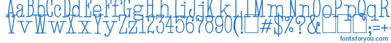 HandTypewriter-fontti – siniset fontit valkoisella taustalla