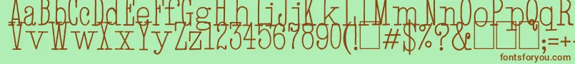 HandTypewriter Font – Brown Fonts on Green Background