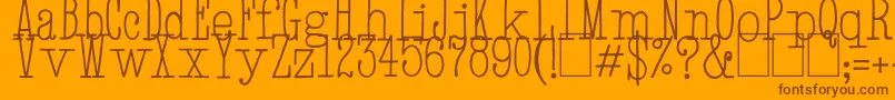 フォントHandTypewriter – オレンジの背景に茶色のフォント