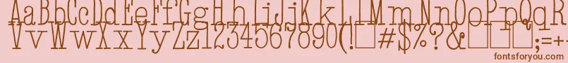 フォントHandTypewriter – ピンクの背景に茶色のフォント