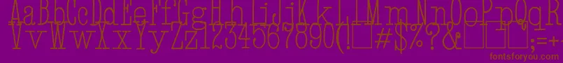 HandTypewriter-Schriftart – Braune Schriften auf violettem Hintergrund