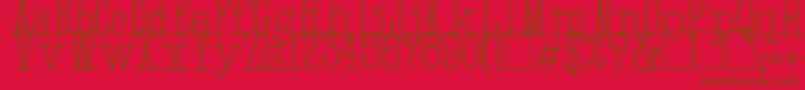 フォントHandTypewriter – 赤い背景に茶色の文字
