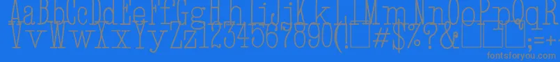 HandTypewriter-Schriftart – Graue Schriften auf blauem Hintergrund