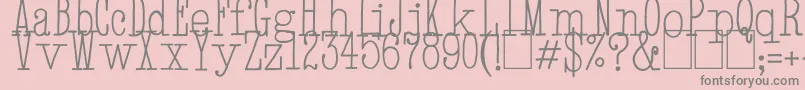 HandTypewriter-Schriftart – Graue Schriften auf rosa Hintergrund