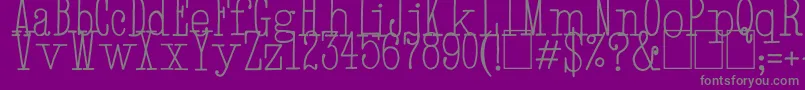 HandTypewriter-fontti – harmaat kirjasimet violetilla taustalla