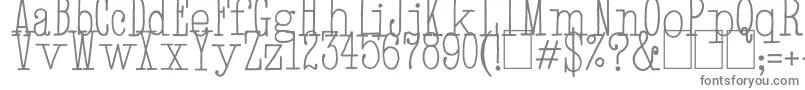 HandTypewriter-fontti – harmaat kirjasimet valkoisella taustalla