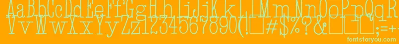 HandTypewriter-fontti – vihreät fontit oranssilla taustalla