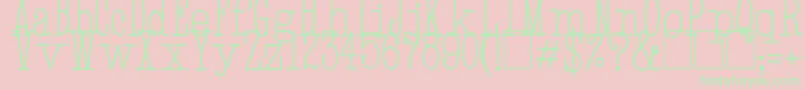 HandTypewriter-fontti – vihreät fontit vaaleanpunaisella taustalla