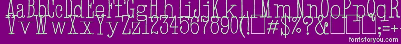 HandTypewriter Font – Green Fonts on Purple Background