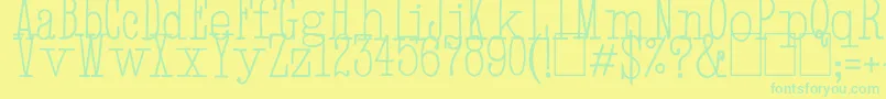 HandTypewriter-fontti – vihreät fontit keltaisella taustalla
