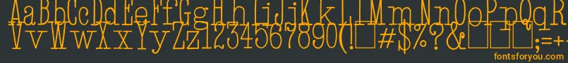HandTypewriter-Schriftart – Orangefarbene Schriften auf schwarzem Hintergrund