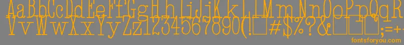 HandTypewriter-Schriftart – Orangefarbene Schriften auf grauem Hintergrund