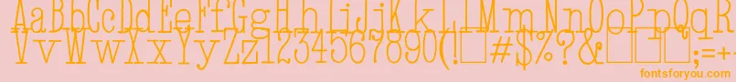 HandTypewriter-Schriftart – Orangefarbene Schriften auf rosa Hintergrund
