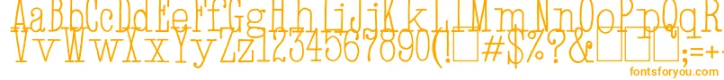 フォントHandTypewriter – 白い背景にオレンジのフォント