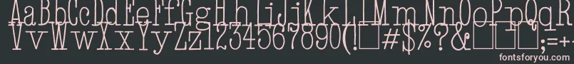 HandTypewriter-fontti – vaaleanpunaiset fontit mustalla taustalla