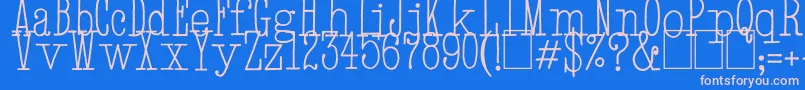 フォントHandTypewriter – ピンクの文字、青い背景