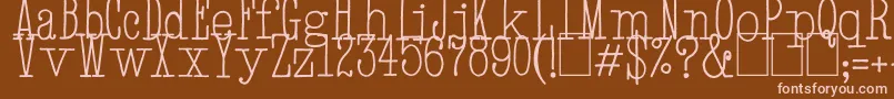 HandTypewriter-fontti – vaaleanpunaiset fontit ruskealla taustalla