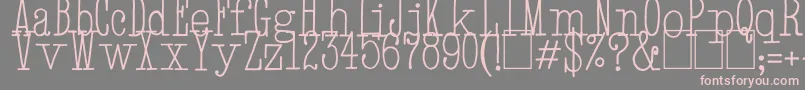 フォントHandTypewriter – 灰色の背景にピンクのフォント