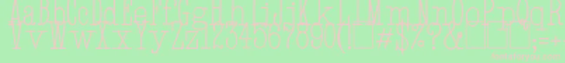 フォントHandTypewriter – 緑の背景にピンクのフォント