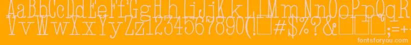 Czcionka HandTypewriter – różowe czcionki na pomarańczowym tle