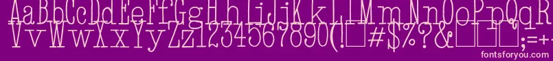 Fonte HandTypewriter – fontes rosa em um fundo violeta