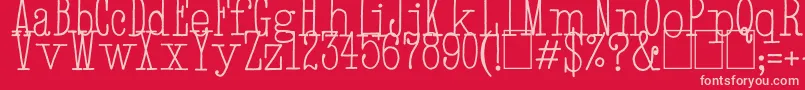 フォントHandTypewriter – 赤い背景にピンクのフォント